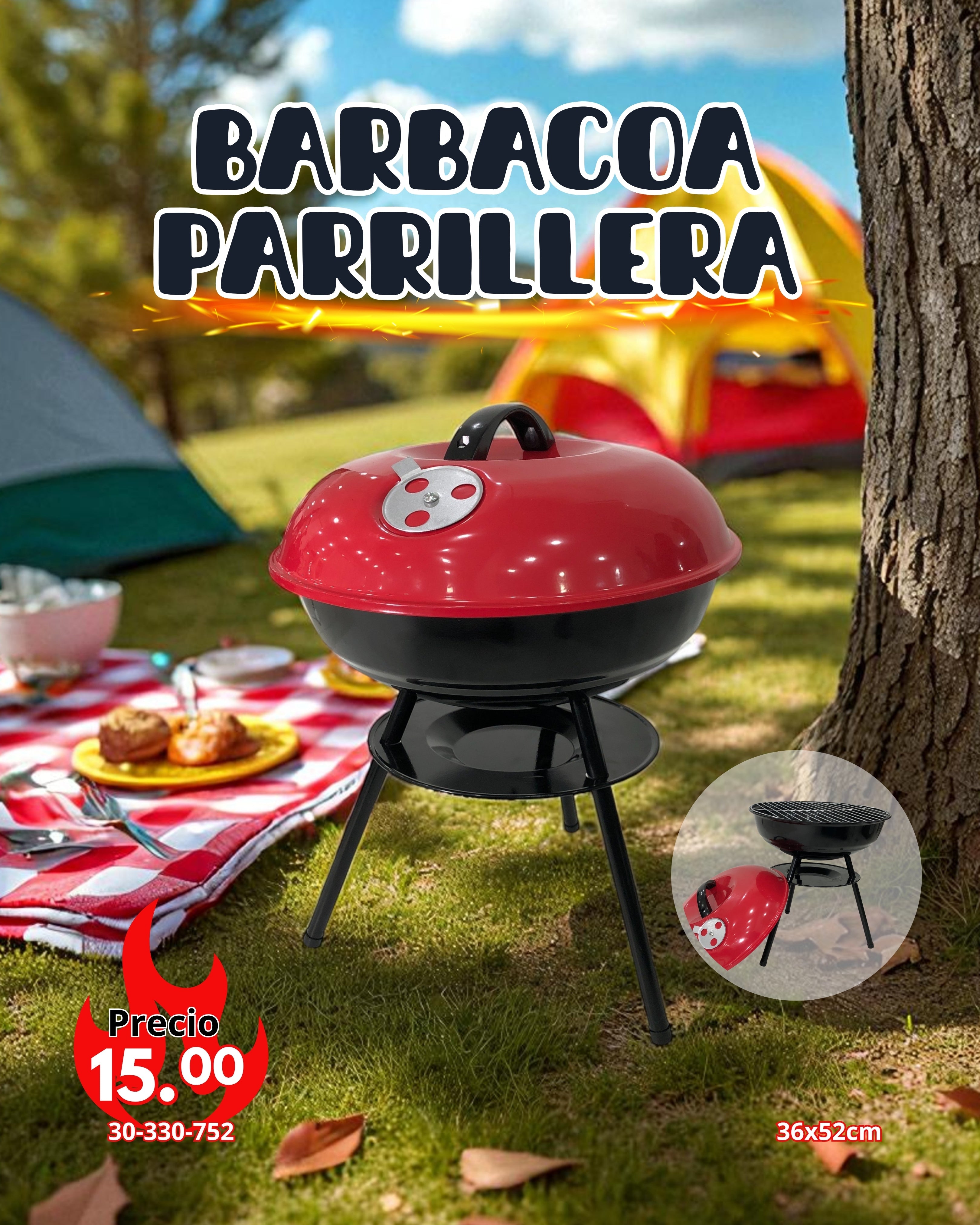 BARBACOA PARRILLERA 36*52