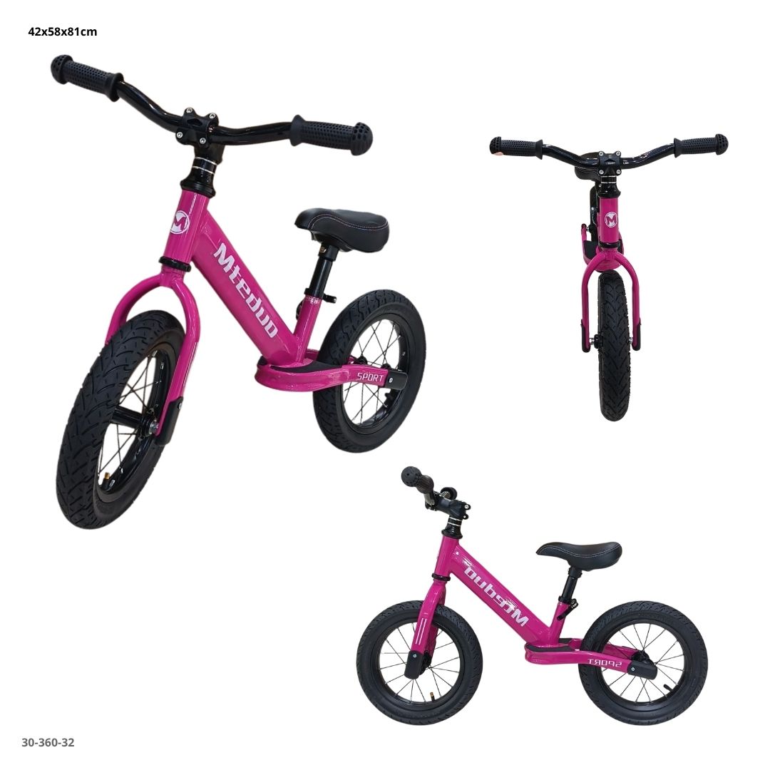 Bicicleta Balance sin Pedal Rosada con Llantas Inflables 12" - Ref. 30-360-32