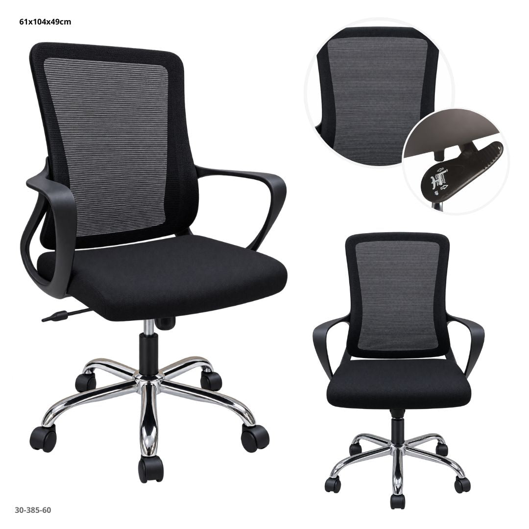 Silla de Oficina de Malla con Brazos - Ref. 30-385-60