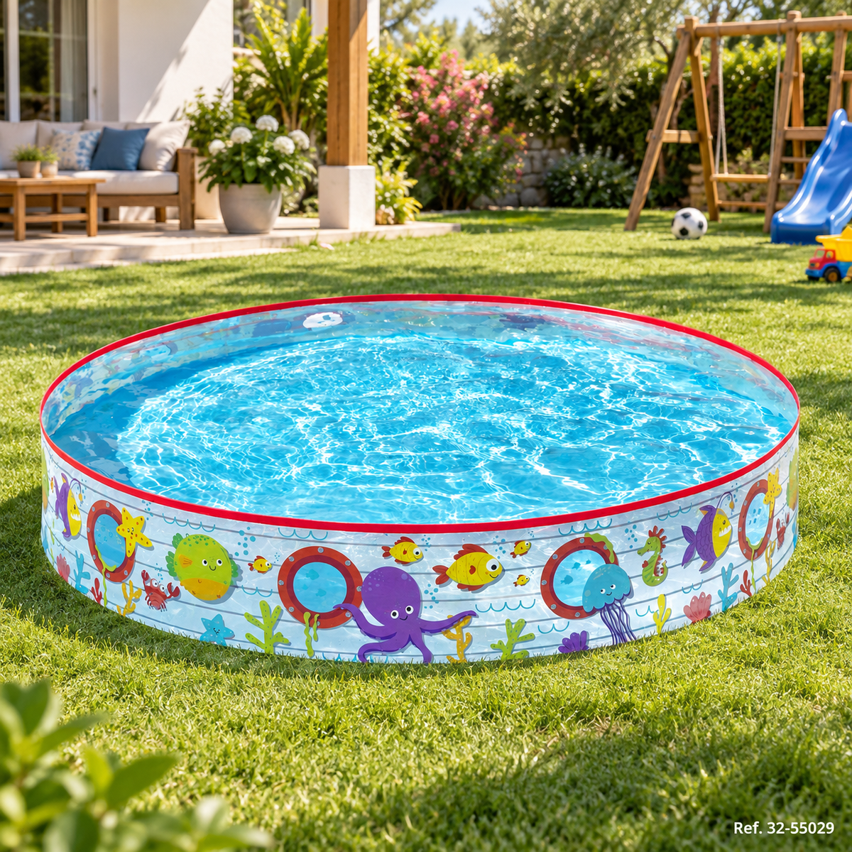 Piscina infantil redonda en ambiente exterior - Ref. 32-55029