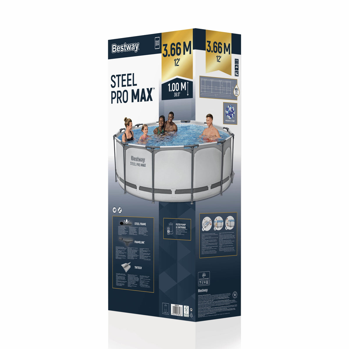 Piscina Bestway Steel Pro Max Redonda 366x100 cm - empaque (32-56419)