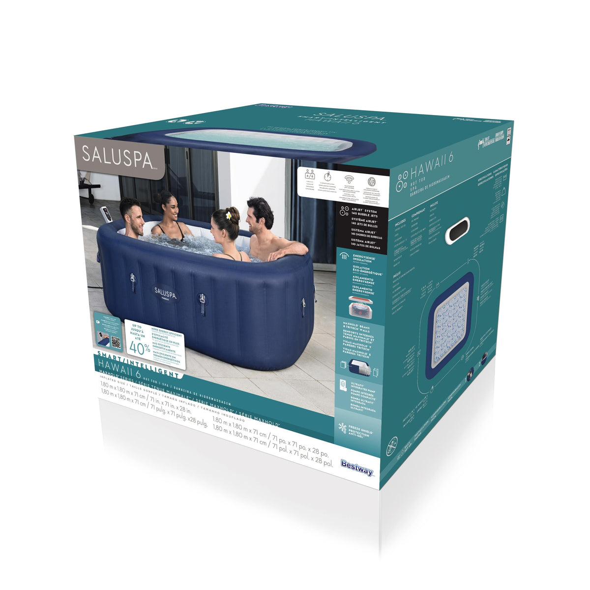 Jacuzzi inflable Bestway SaluSpa Hawaii Smart AirJet - empaque (32-6002B)