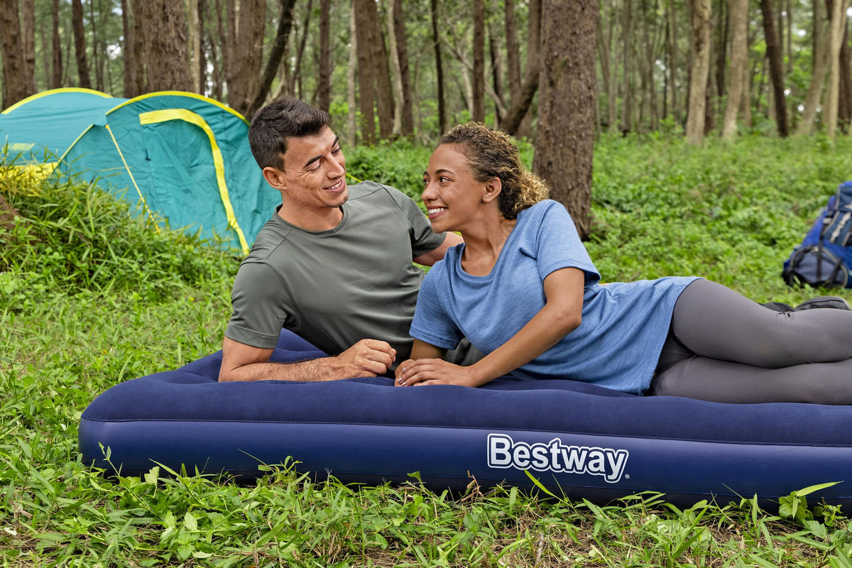Colchón Inflable Bestway Afelpado Azul Full - en uso (32-67002)
