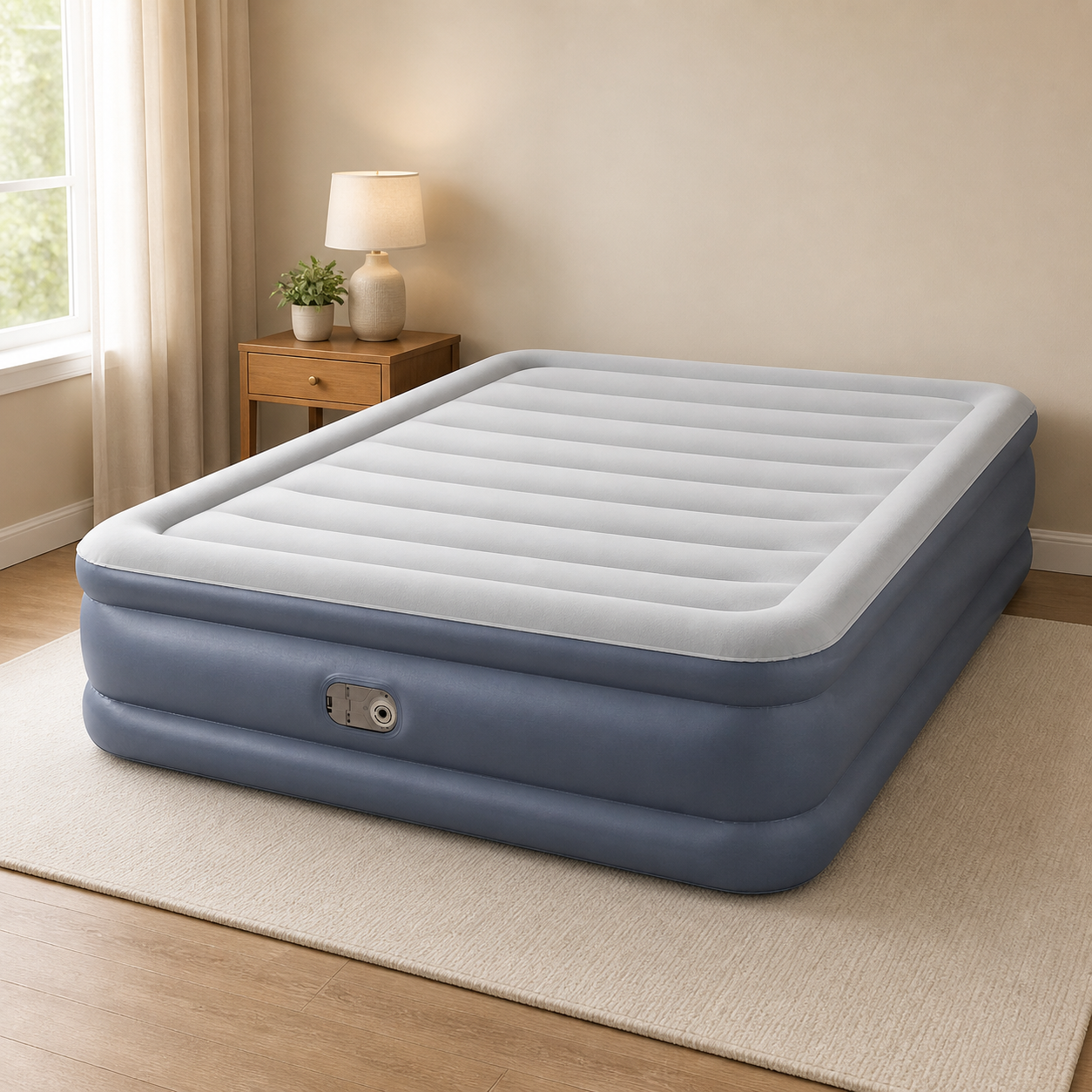 Colchon Inflable King Gris + Inflador 203*193*56CM