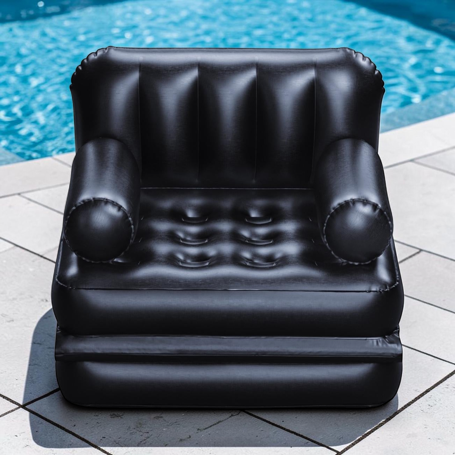 Sofa Inflable Negro 191*97*64CM en ambiente