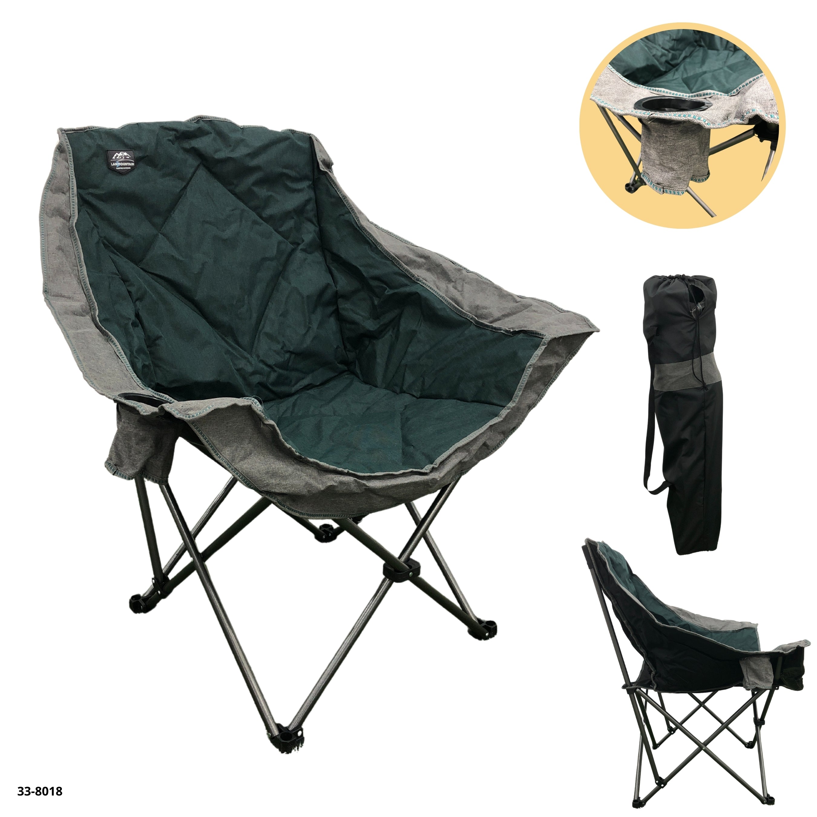 Silla camping verde/gris
