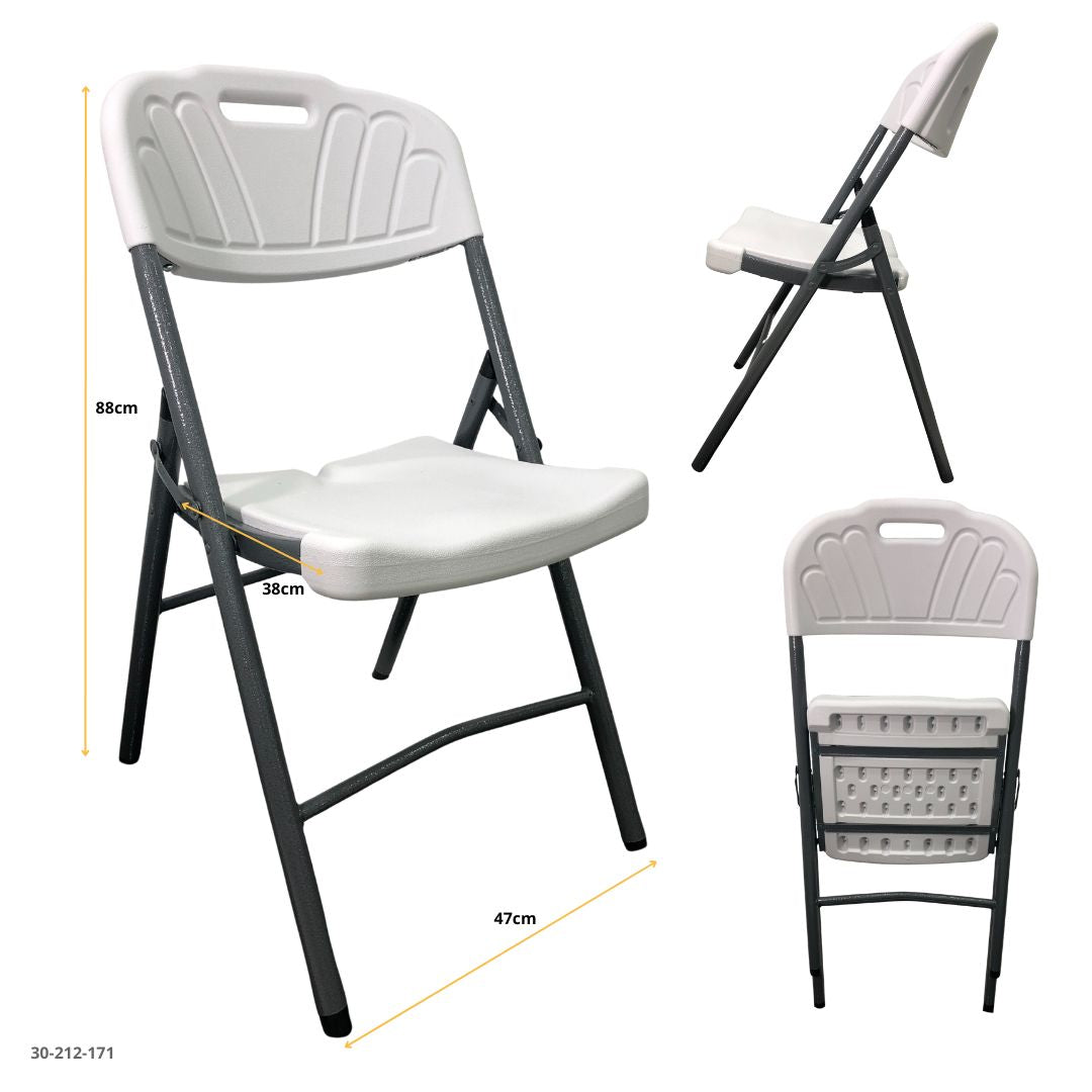 SILLA PLASTICA PLEGABLE BLANCO