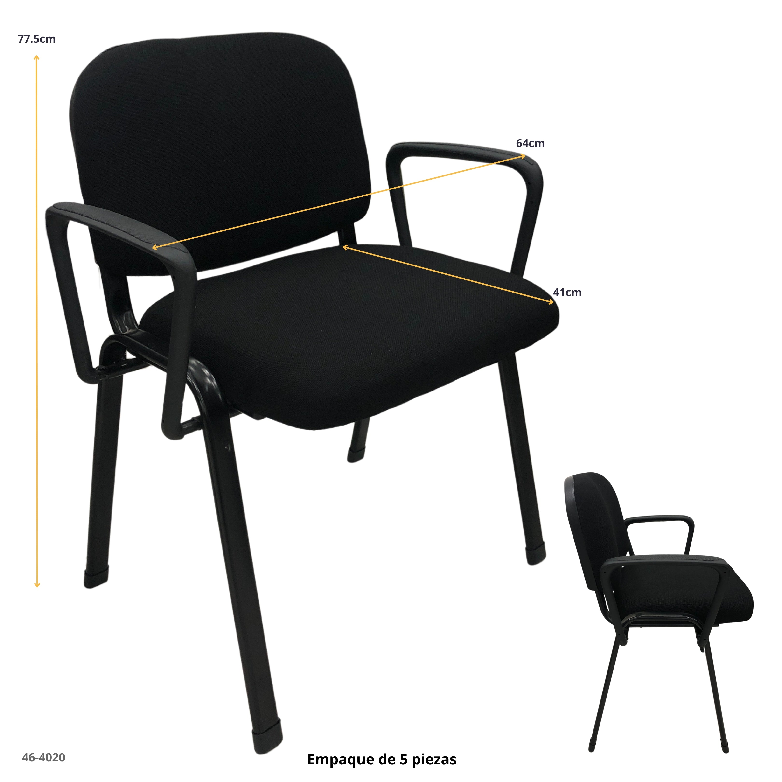SILLA NEGRA CON BRAZOS