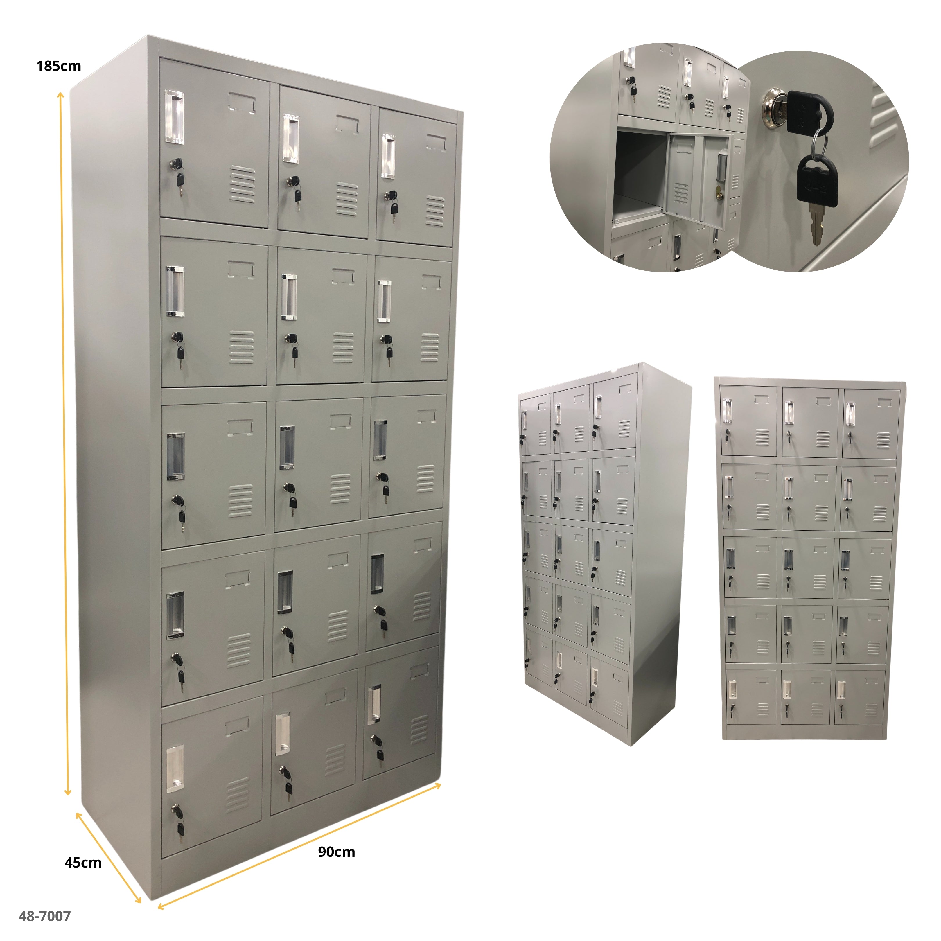 CASILLERO METALICO 15 PUERTAS GRIS