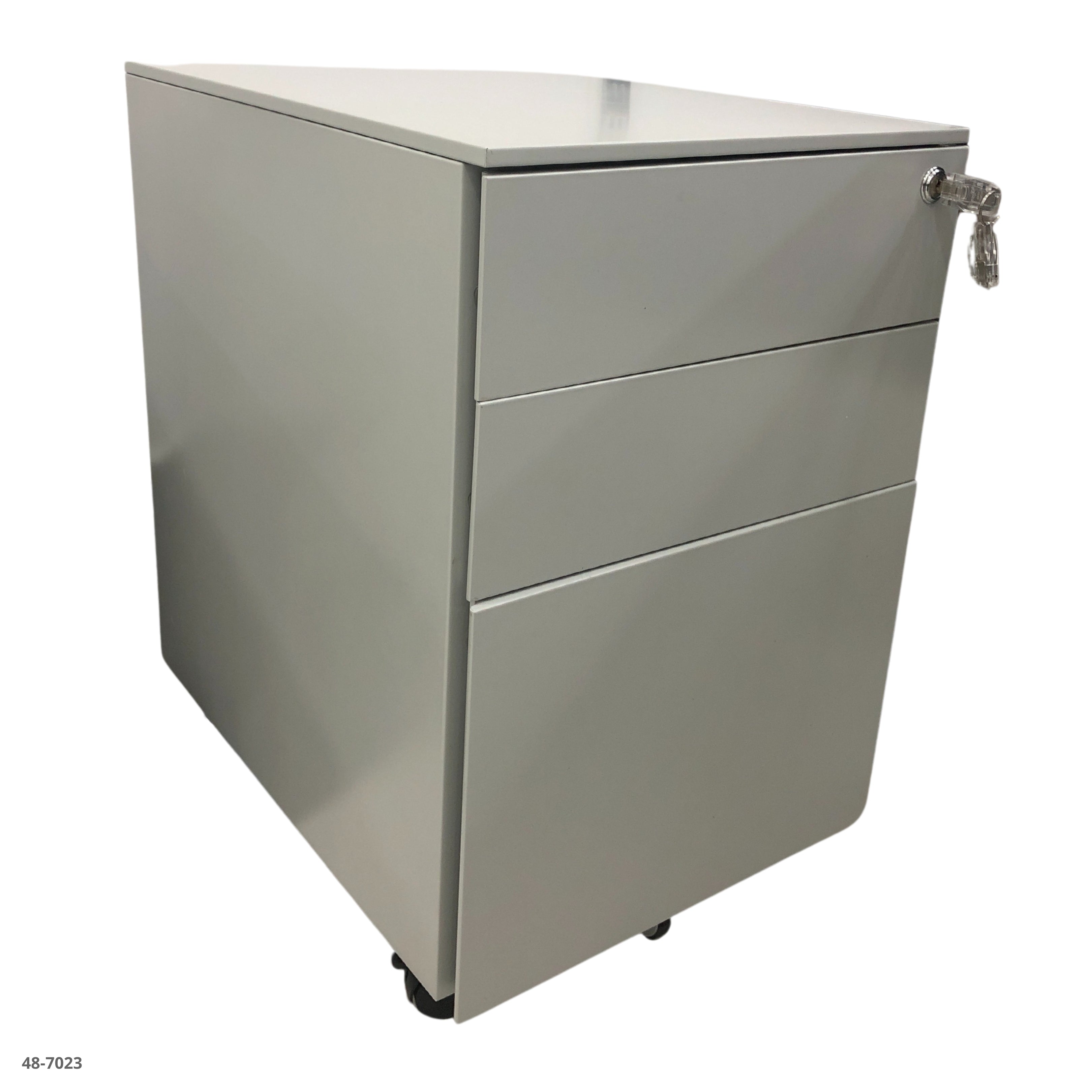 ARCHIVADOR METALICO 3 GAVETAS PEQUEÑO GRIS CLARO CON RUEDAS 1