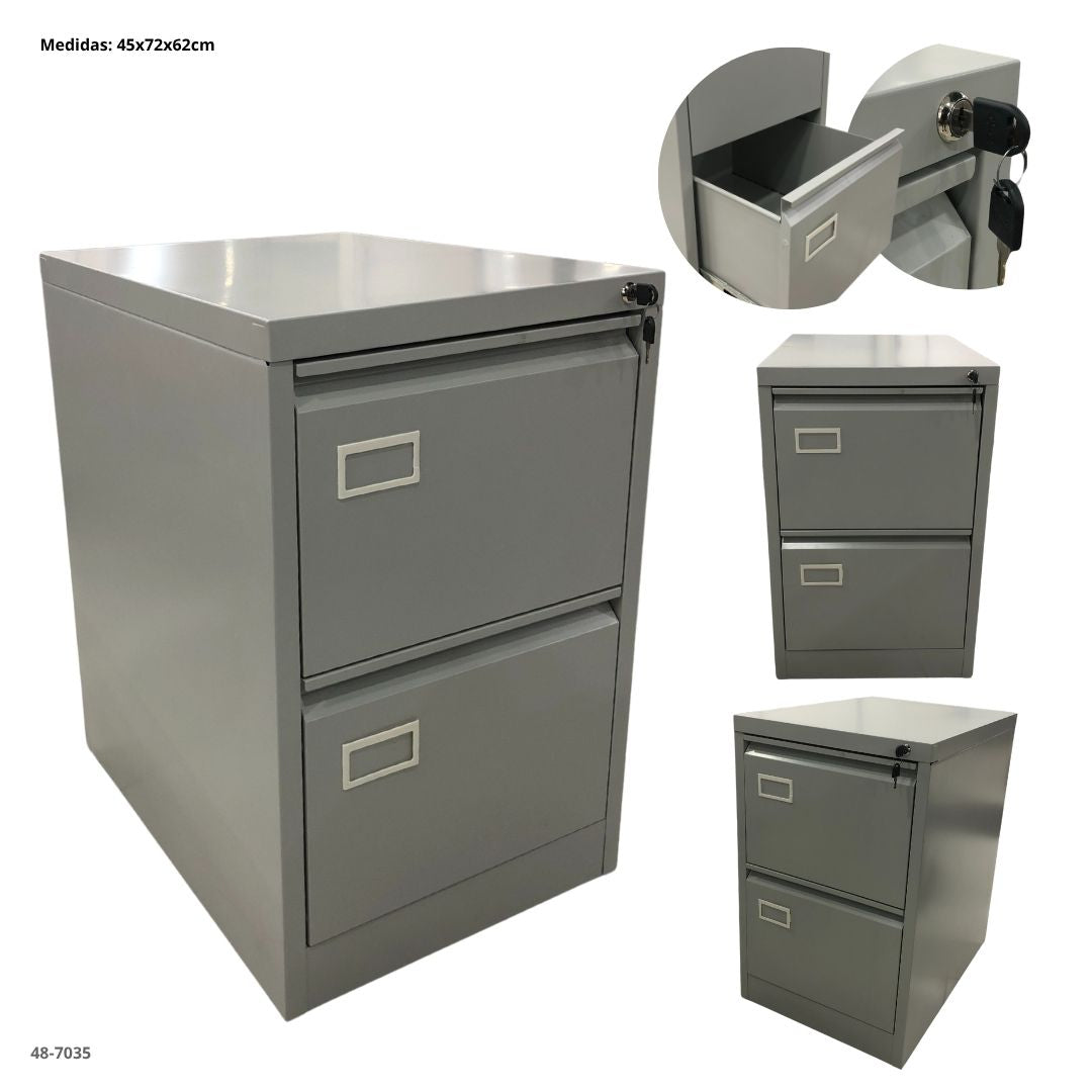 Archivador metalico 2 gavetas gris claro - 48-7035