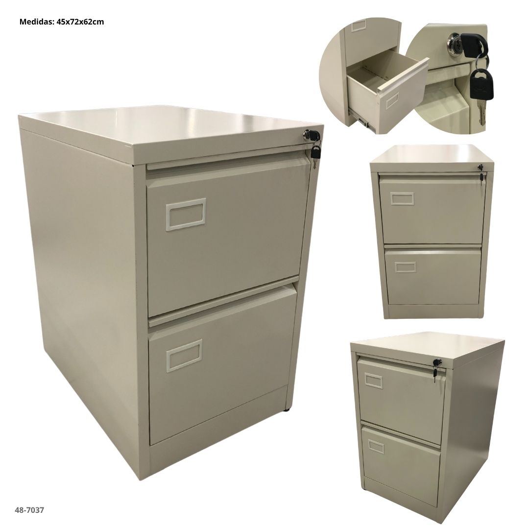 Archivador metalico 2 gavetas beige oscuro - 48-7037