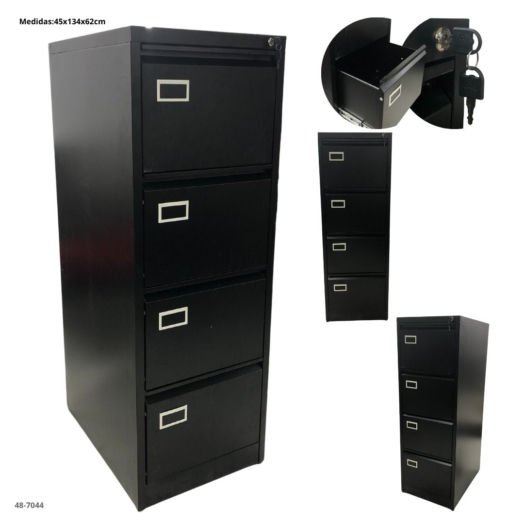 ARCHIVADOR METALICO 4 GAVETAS NEGRO 1