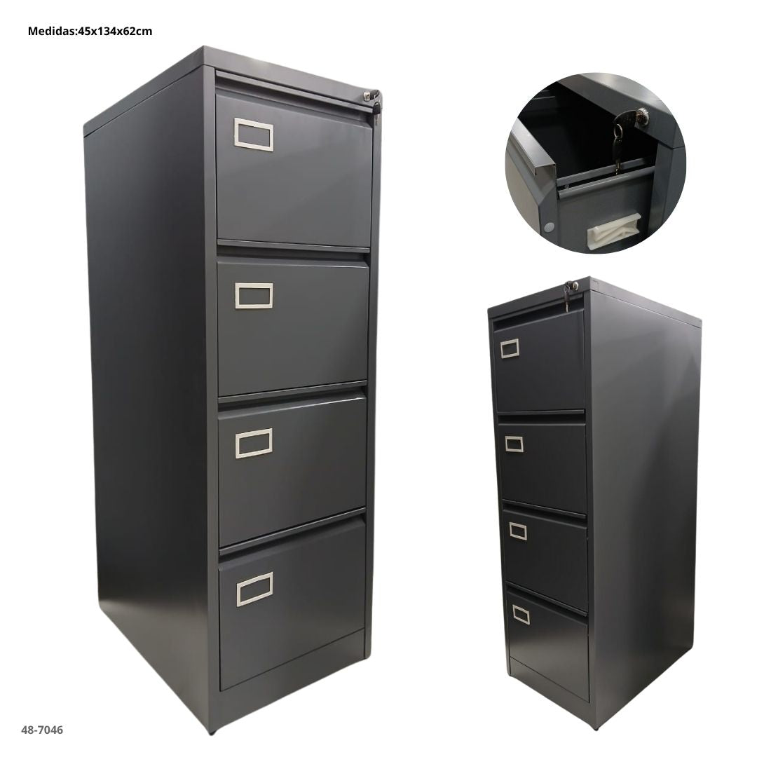 ARCHIVADOR METALICO 4 GAVETAS GRIS OSCURO