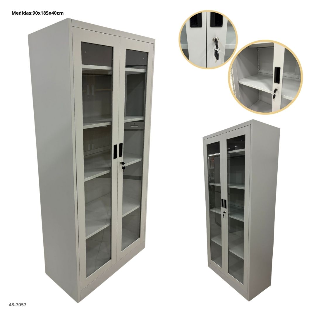 GABINETE METALICO CON 2 PUERTAS VI+B2:B91DRIO GRIS CLARO