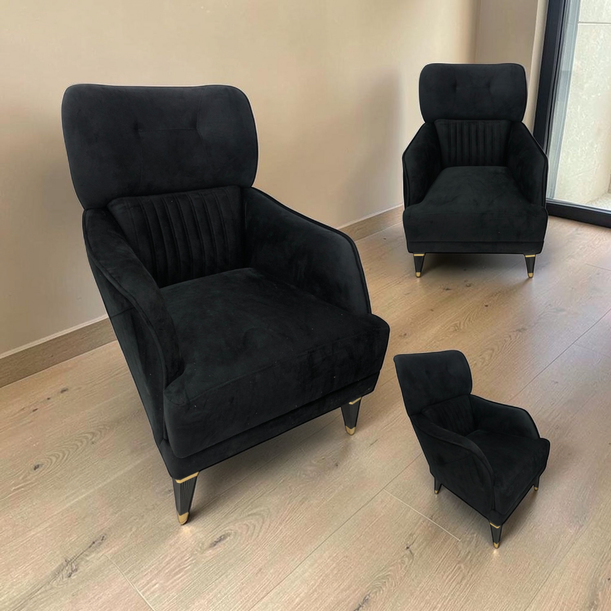 Silla Poltrona Negro en ambiente