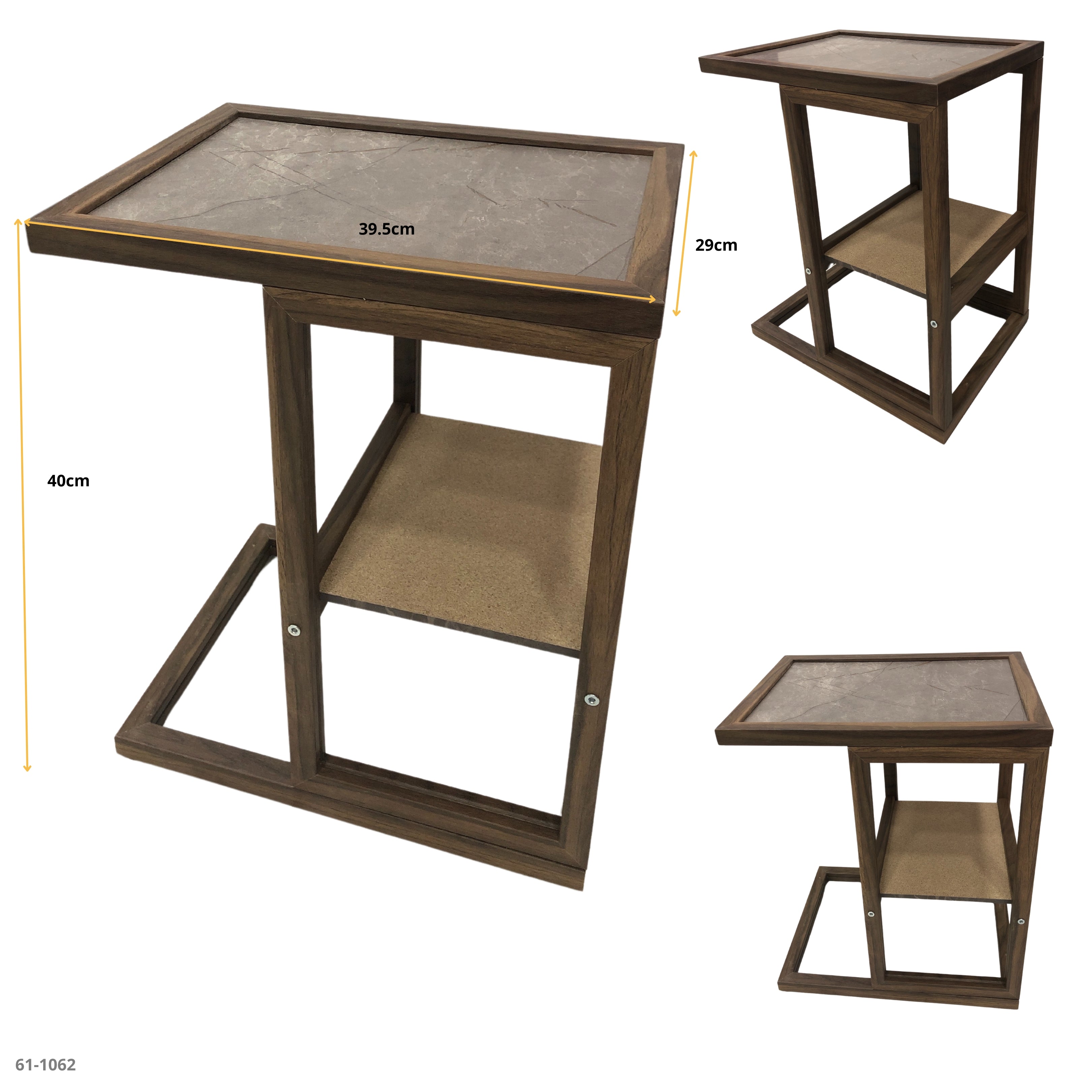 MESITA DE CAFÉ PERSONAL GRIS/NUEZ