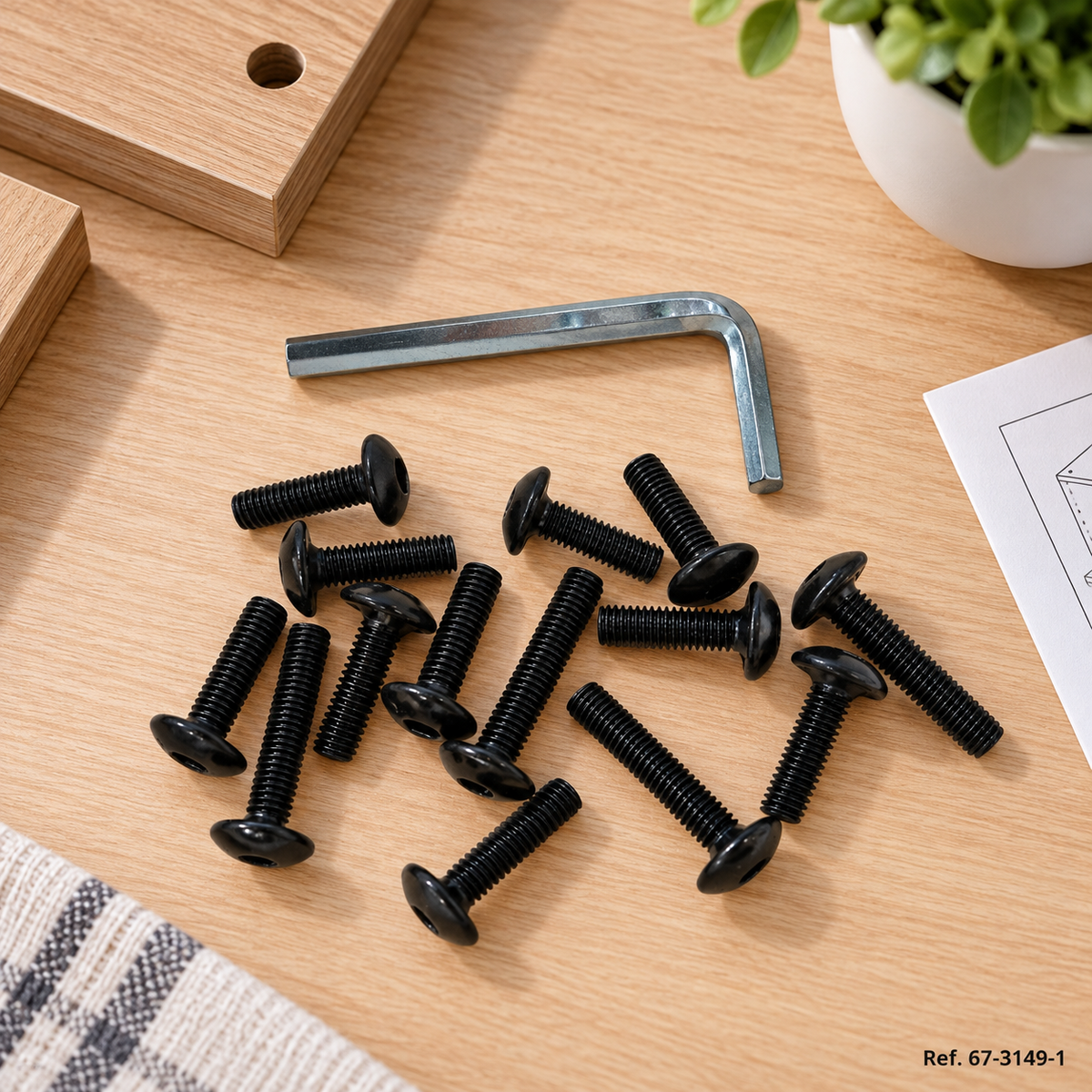 Juego de tornillos para mobiliario en ambiente - Ref. 67-3149-1