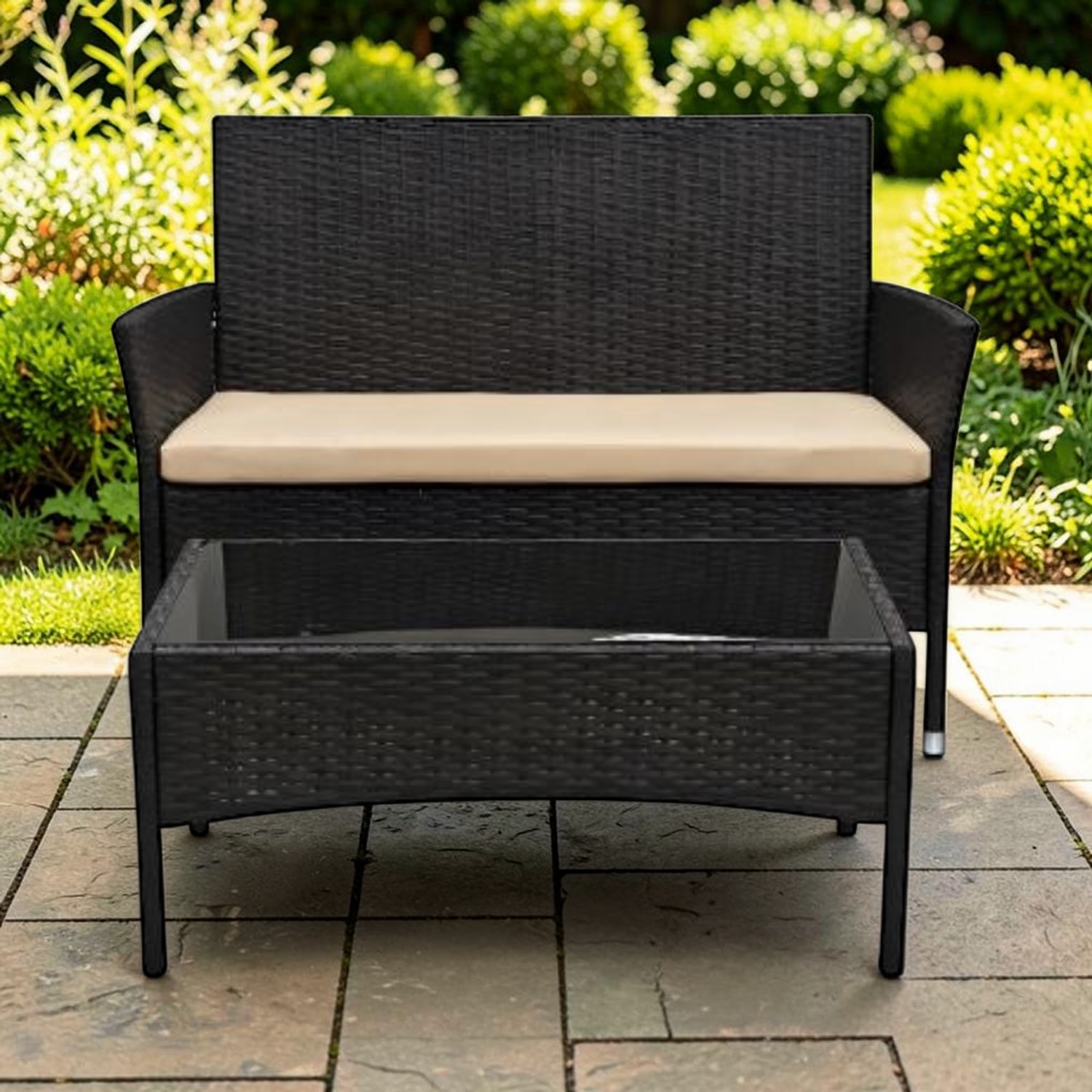 Juego de Sofa 4PZAS Negro en ambiente