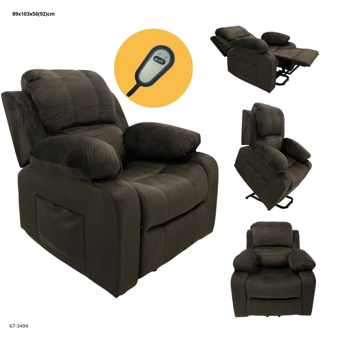 SOFA RECLINABLE ELECTRICO ASISTENCIA P/MAYORES CHOCOLATE