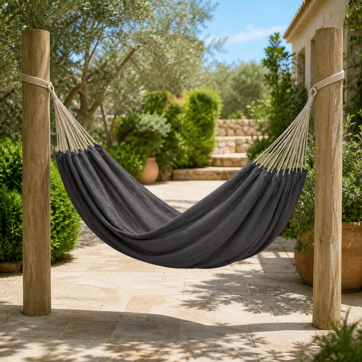 Hamaca Gris en ambiente exterior