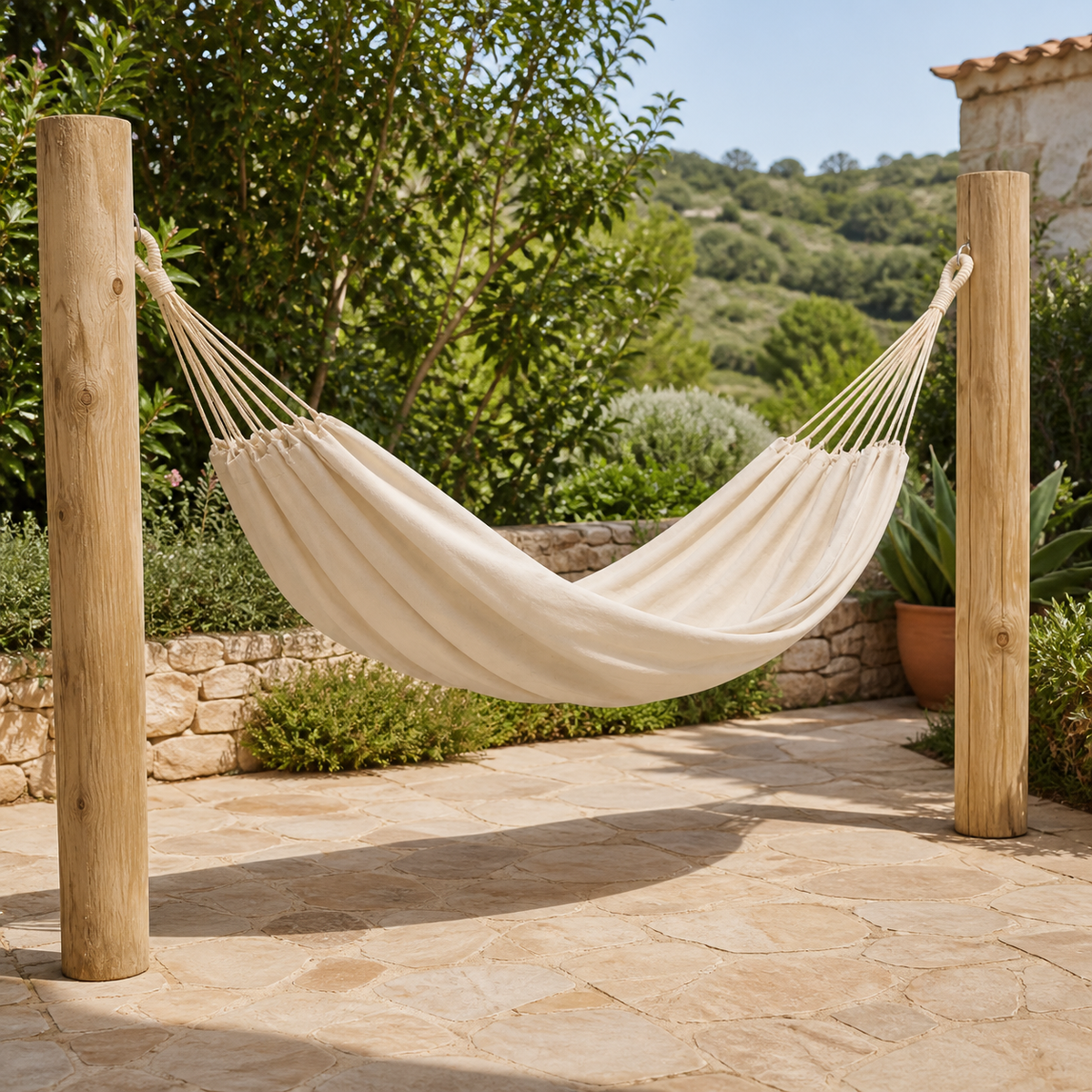 Hamaca Crema en ambiente exterior