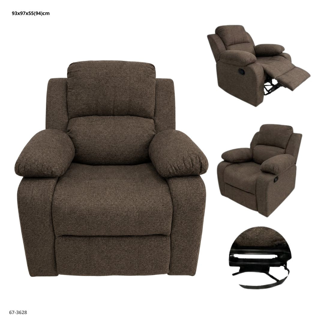 SOFA RECLINABLE GIRATORIO MECEDORA DE TELA BEIGE