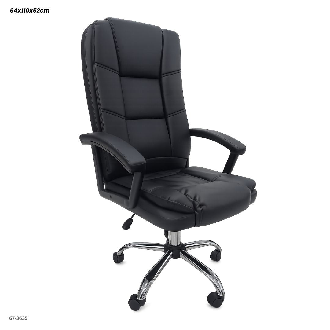 SILLA DE OFICINA CUERINA NEGRO
