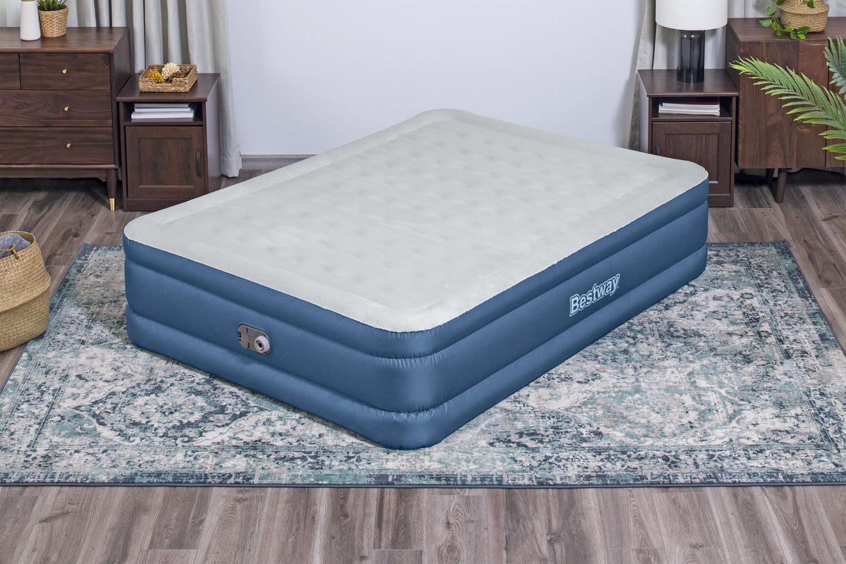 Colchón Inflable Bestway Fortech Snugable Top Queen 46 cm con Bomba Integrada