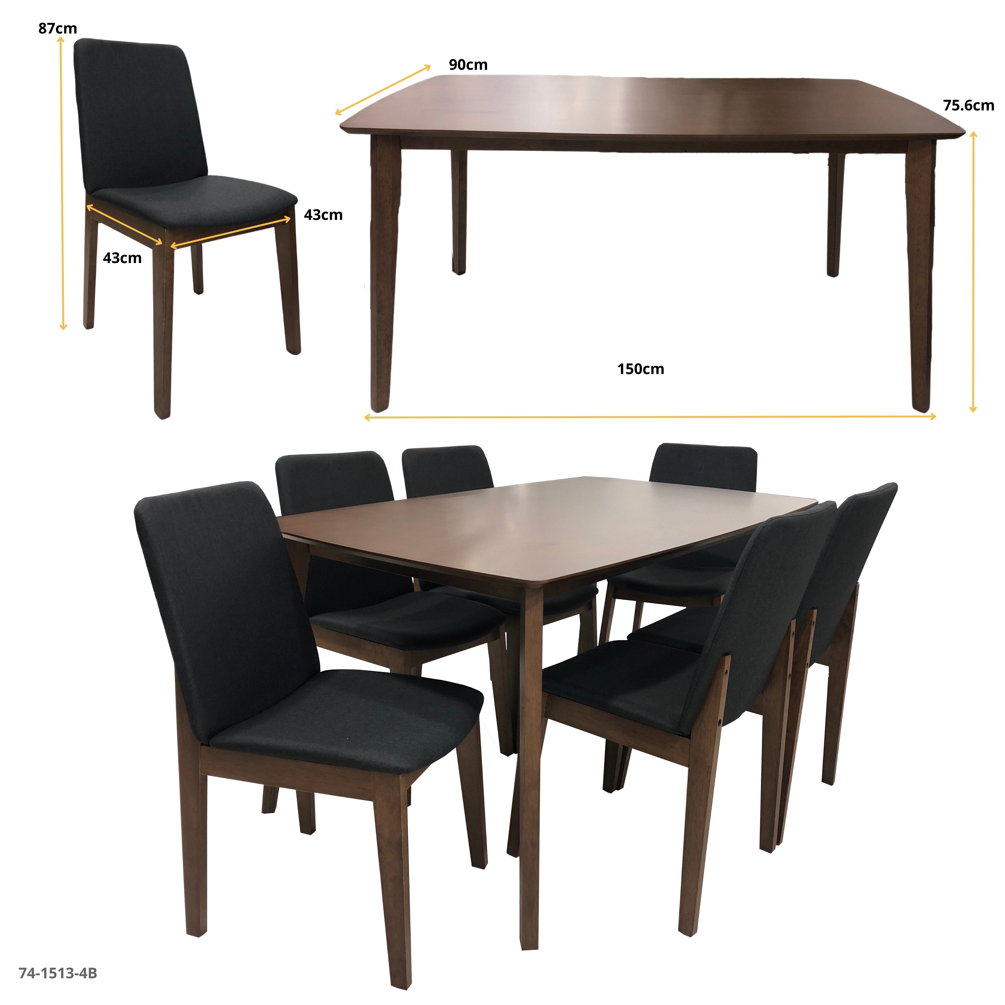 JUEGO COMEDOR LEXINGTON GRANDE 6 SILLAS