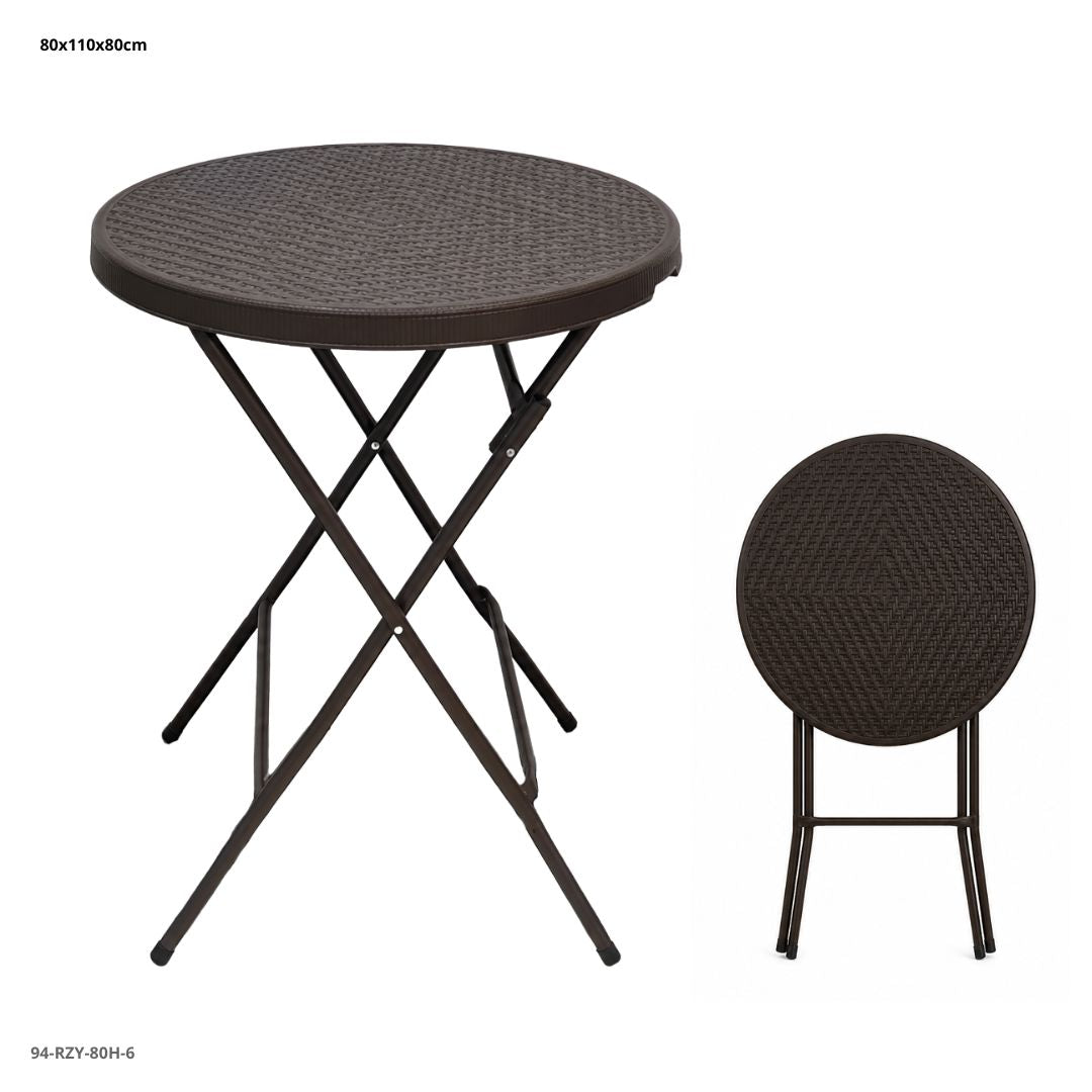 MESA DE BAR 80 CM X 110CM ALTO RATTAN CHOCOLATE 80*80*110CM