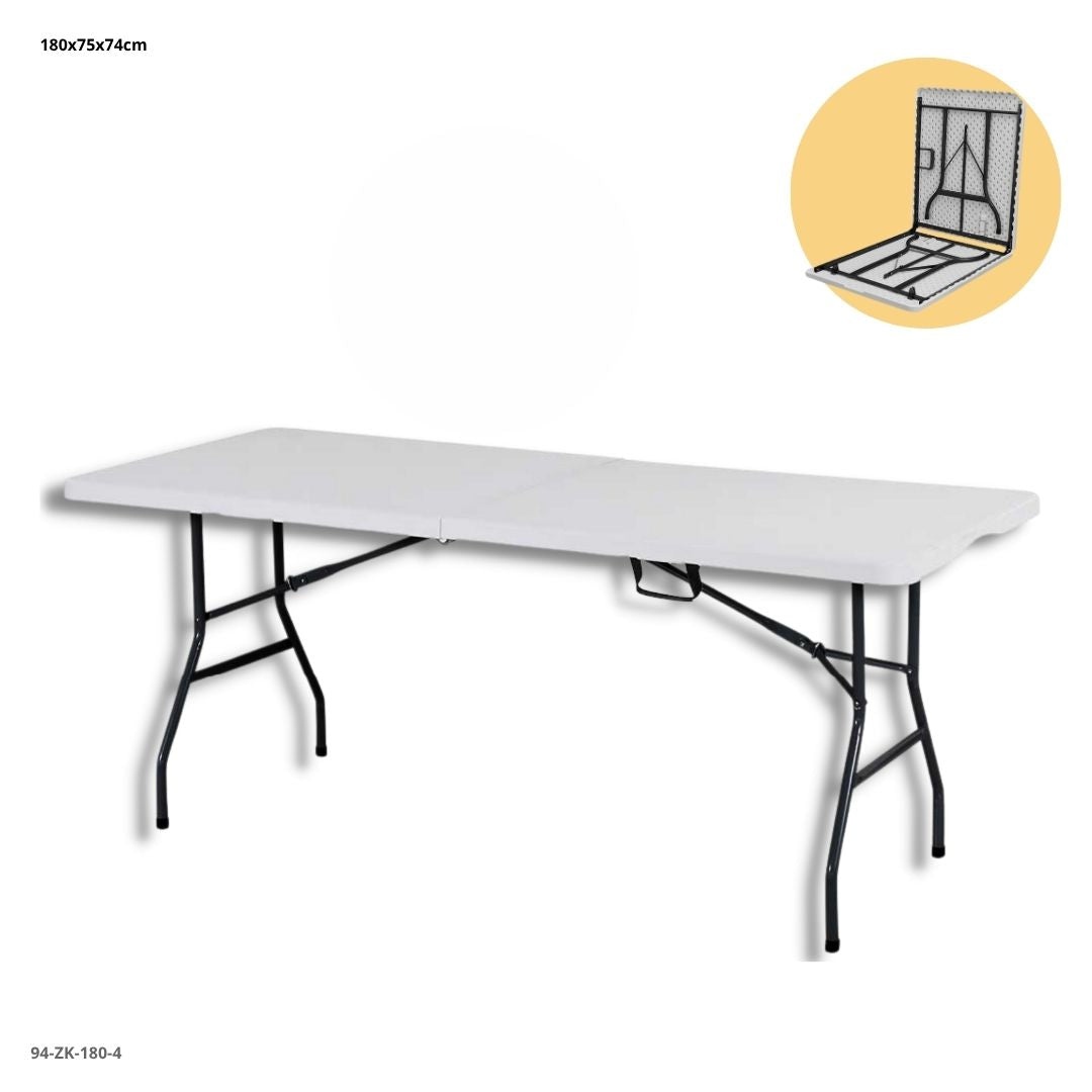 MESA 6' PLEGABLE DE PLASTICO BLANCO180X75X74CM