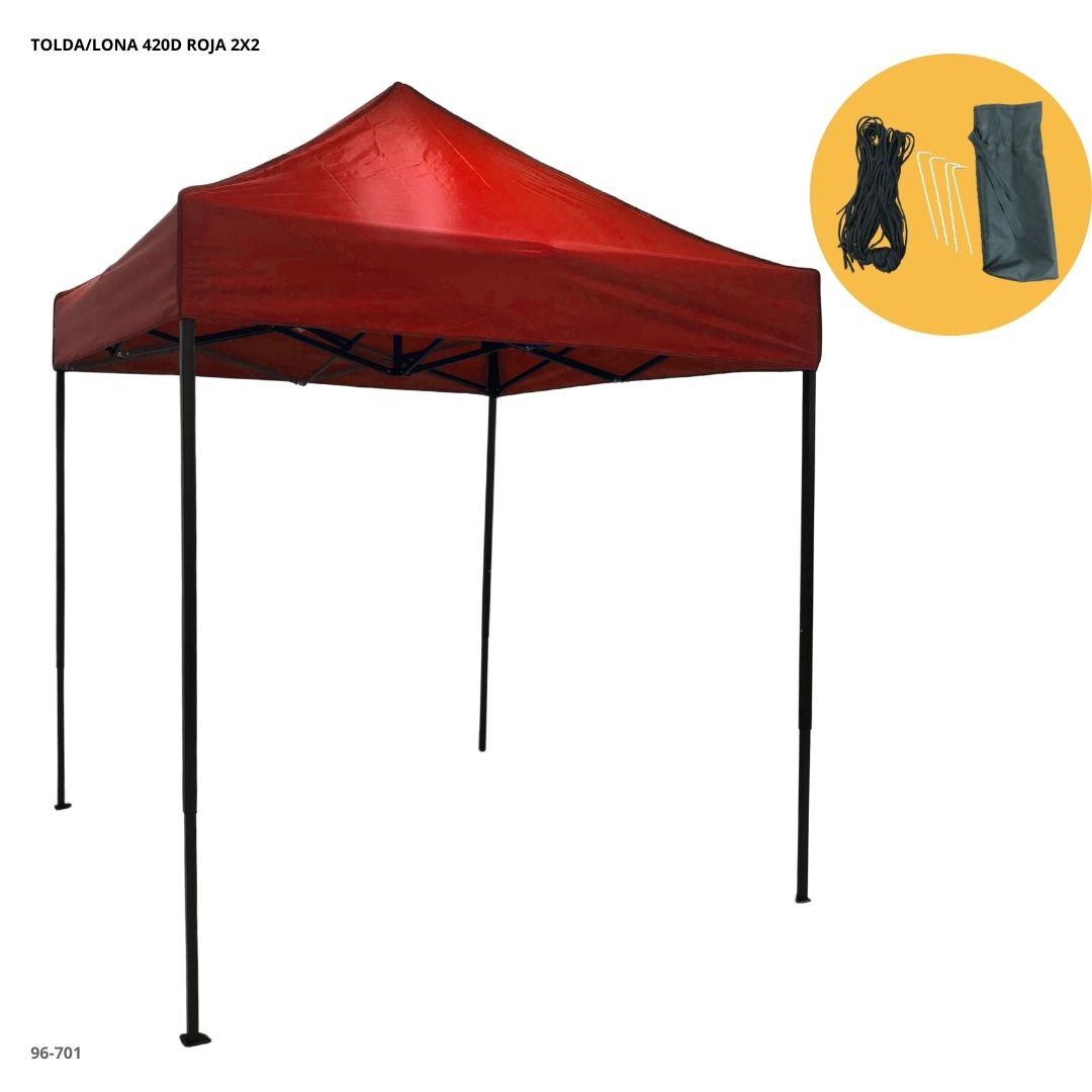 TOLDA/LONA 420D ROJA 2X2