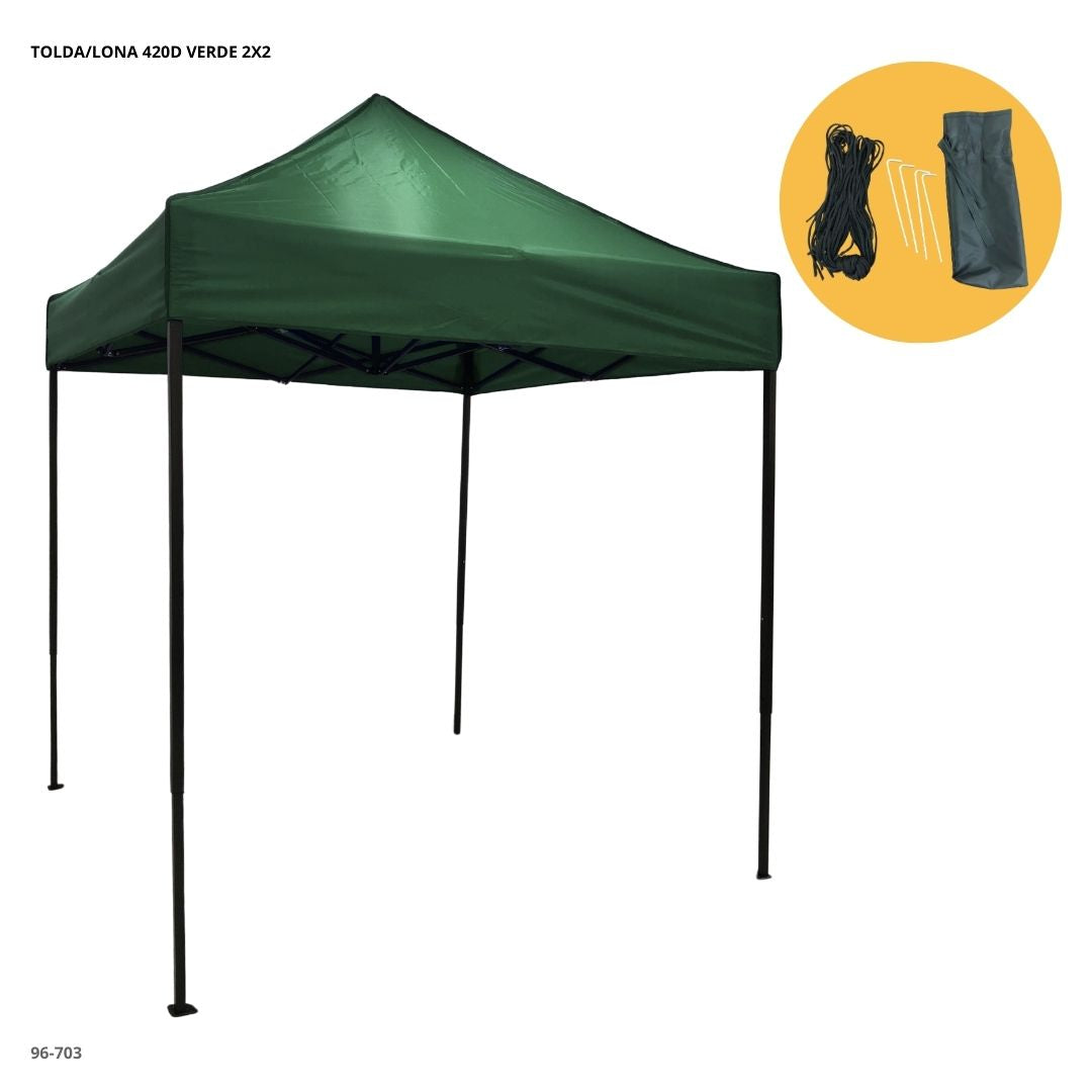 TOLDA/LONA 420D VERDE 2X2