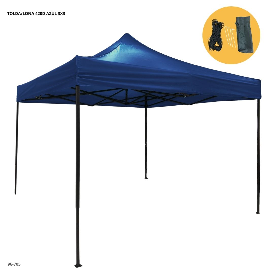 TOLDA/LONA 420D AZUL 3X3