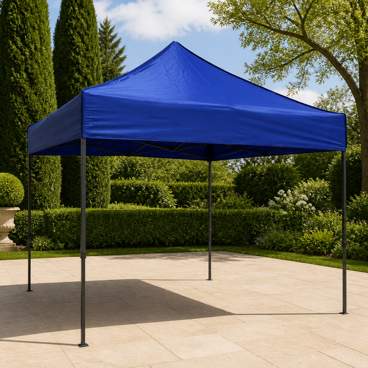 Lona 420D Azul 2X2 en ambiente exterior