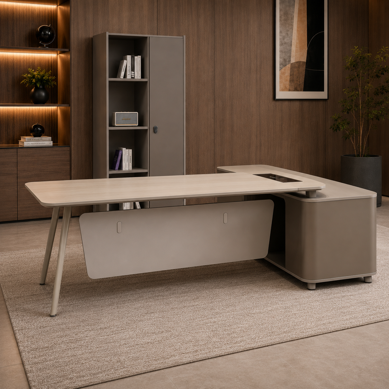 ESCRITORIO L 200*85*75CM CON GABINETE