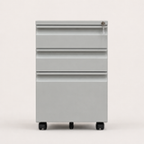 Archivador Metalico 3 Gavetas Pequeño con Ruedas y Tirador Saliente
