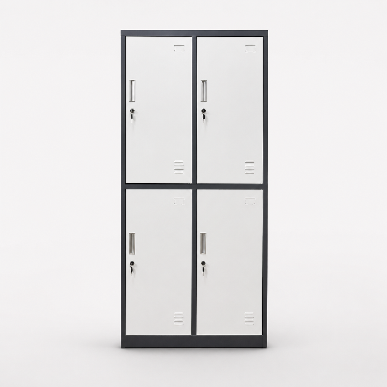 CASILLERO METALICO 4 PUERTAS GRIS OSCURO/BLANCO