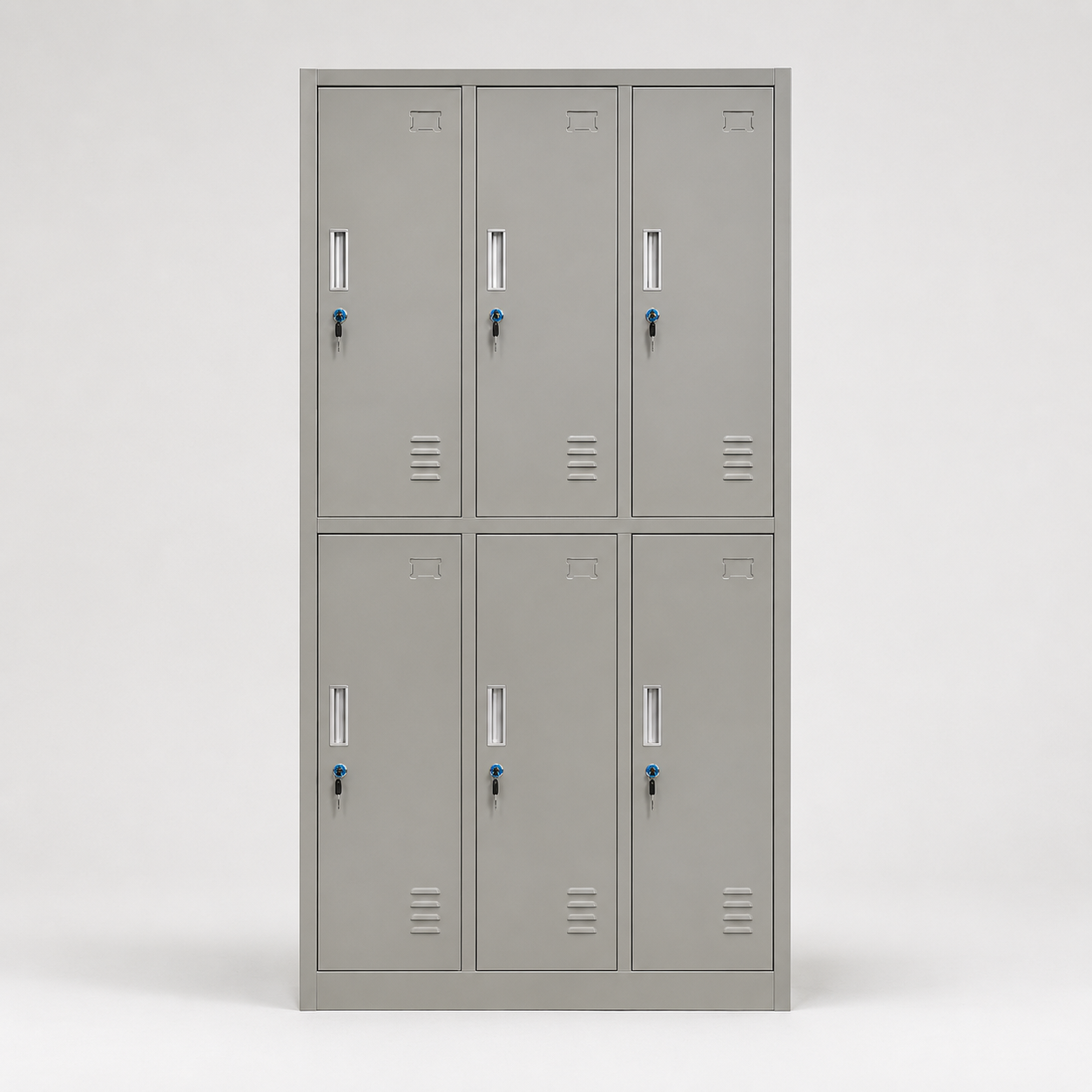 CASILLERO METALICO 6 PUERTAS GRIS