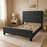 Emily Gray Upholstered Bed Frame Queen and King