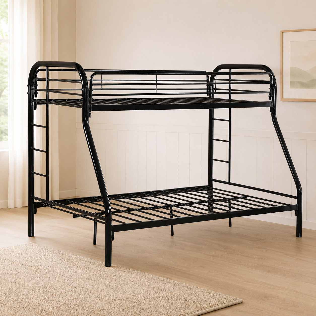 CAMAROTE TWIN /FULL DE METAL NEGRO
