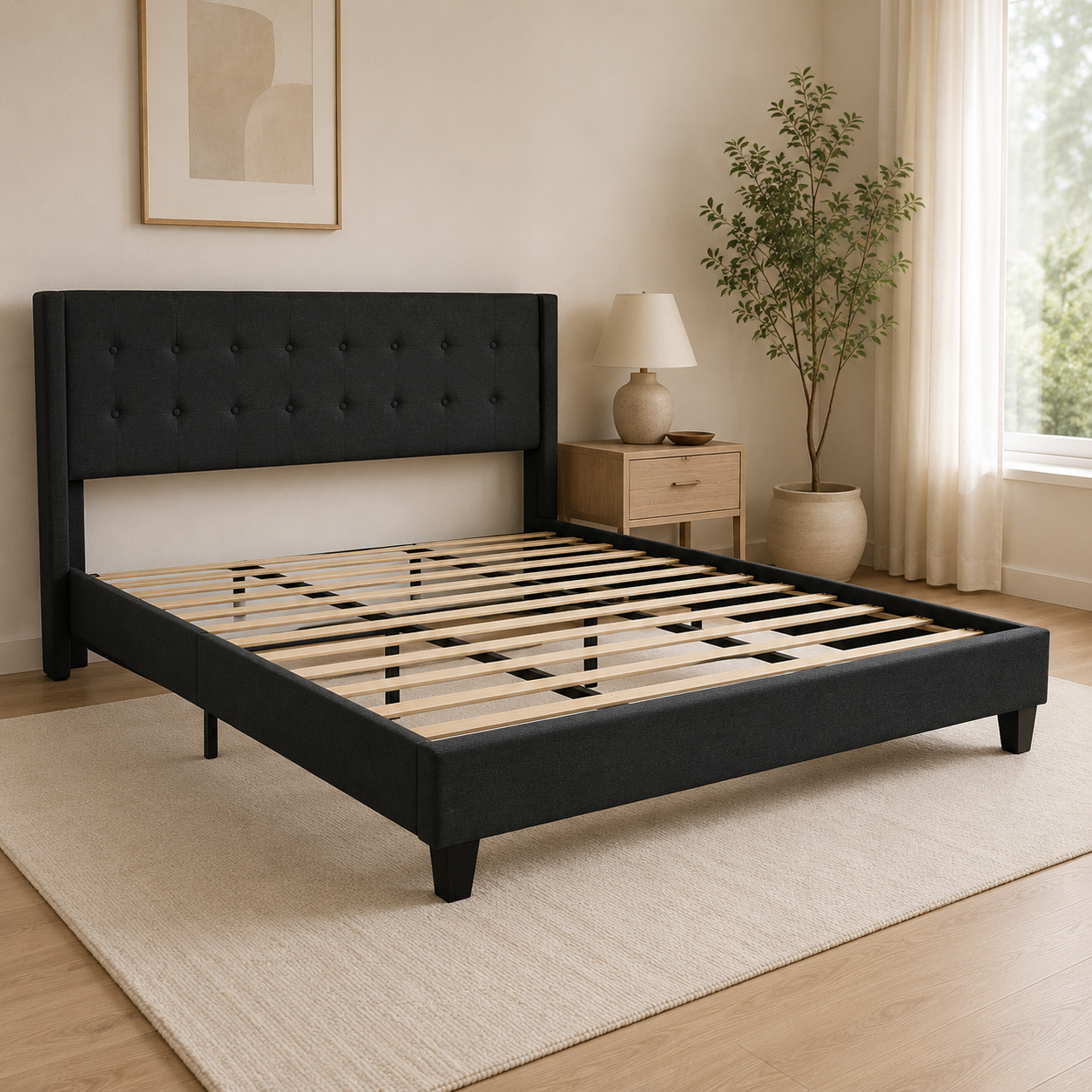 CAMA GRIS OSCURO 2