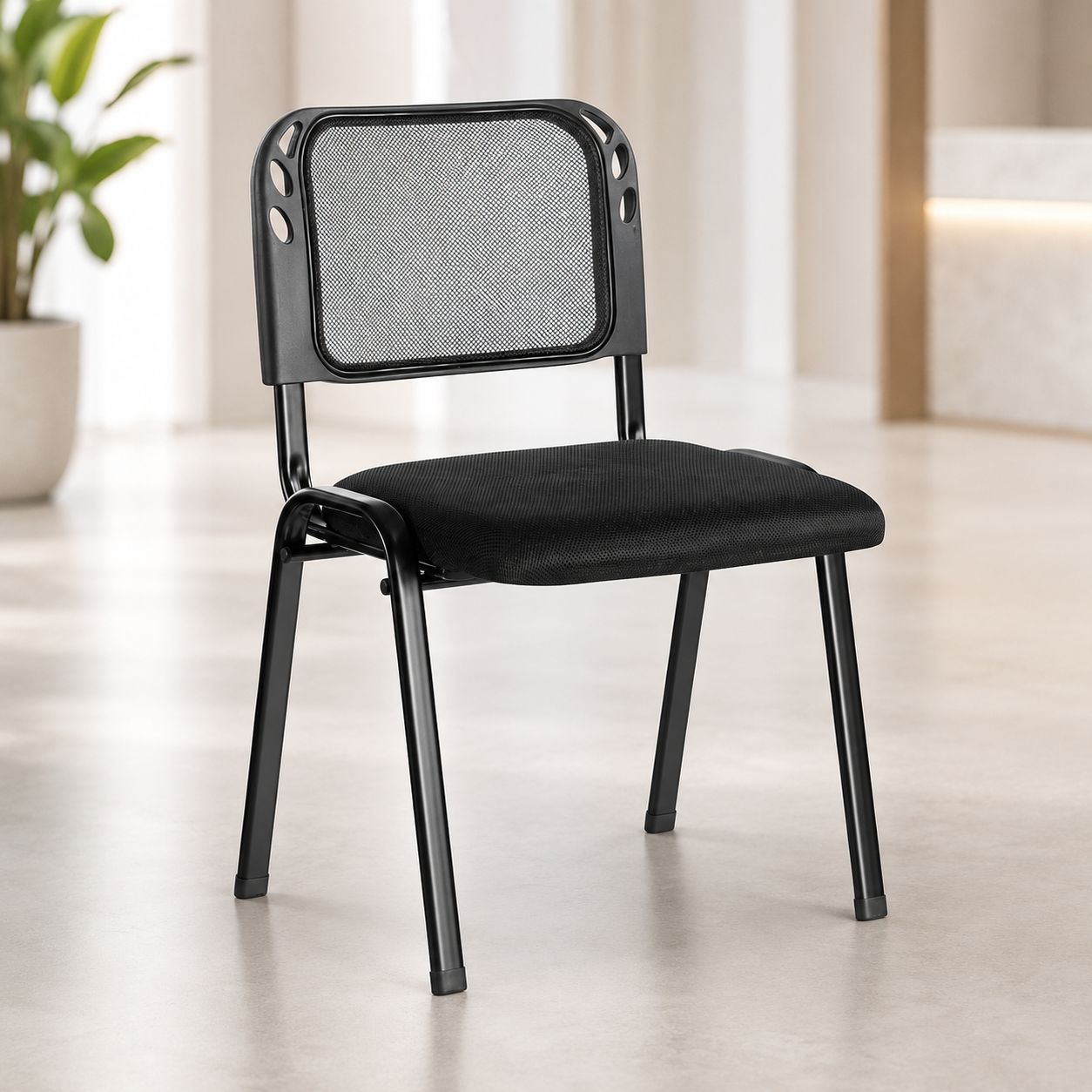 SILLA DE ESPERA METAL/COJIN/PLASTICA 6CM  FIJA