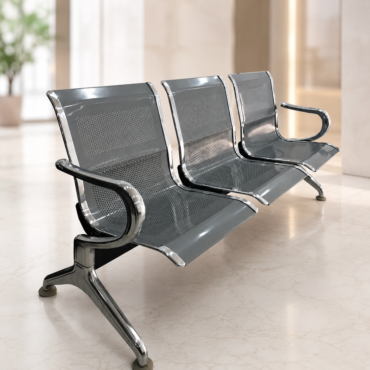 SET 3 SILLAS GRIS METAL