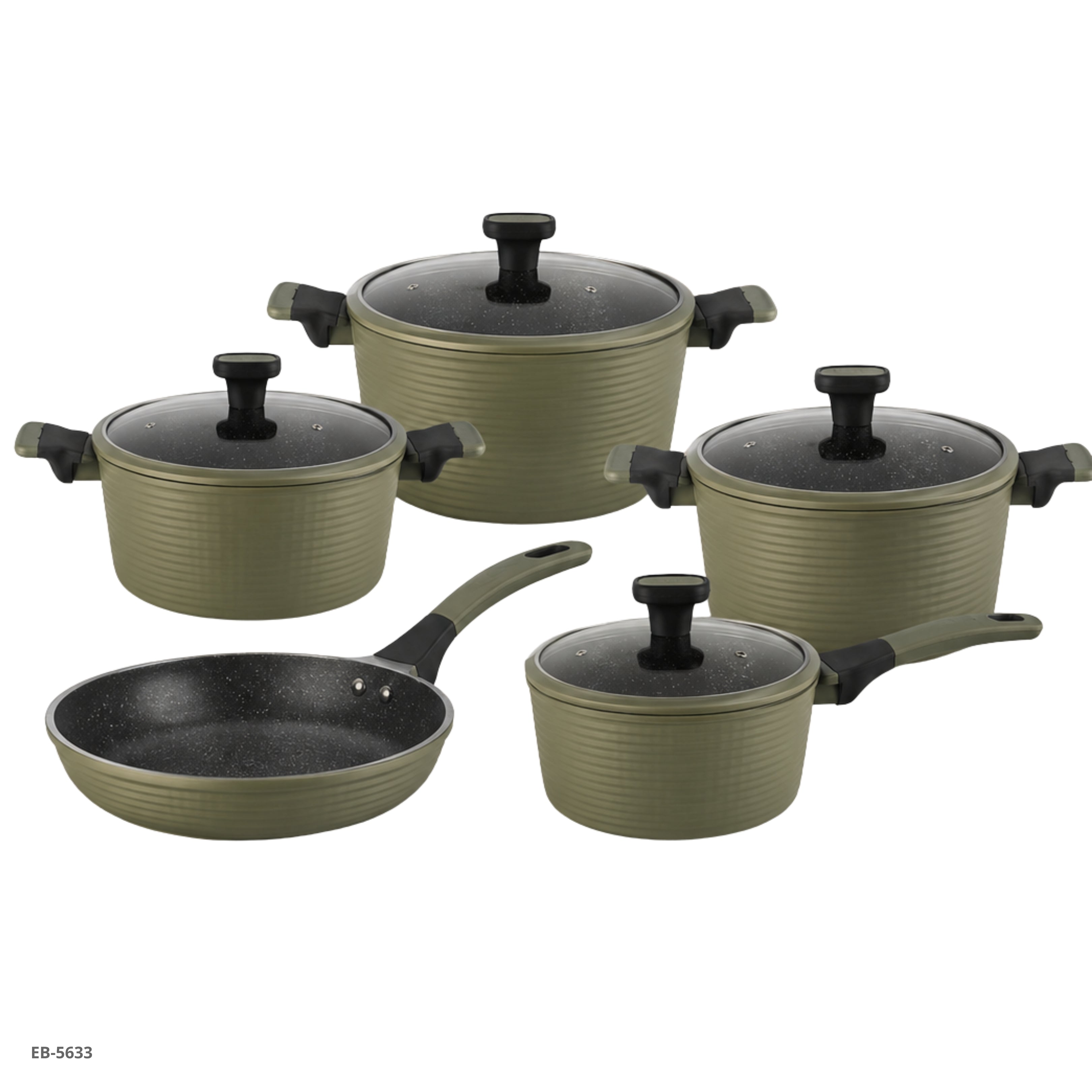 Set de Cocina 12 Piezas — Verde Oliva Edenberg - Ref. EB-5633