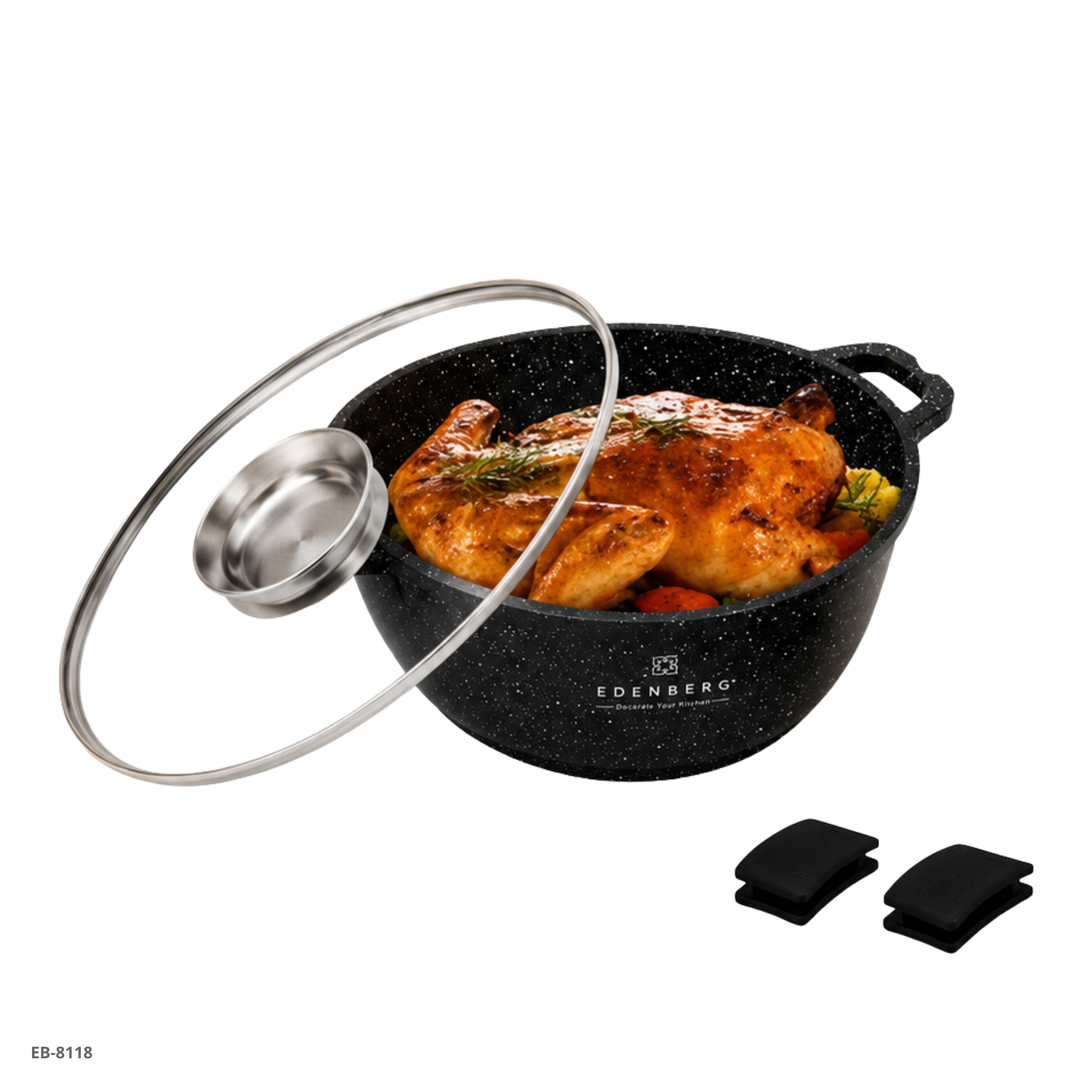 Cacerola Honda con Tapa de Vidrio (24 cm) Edenberg - Ref. EB-8118