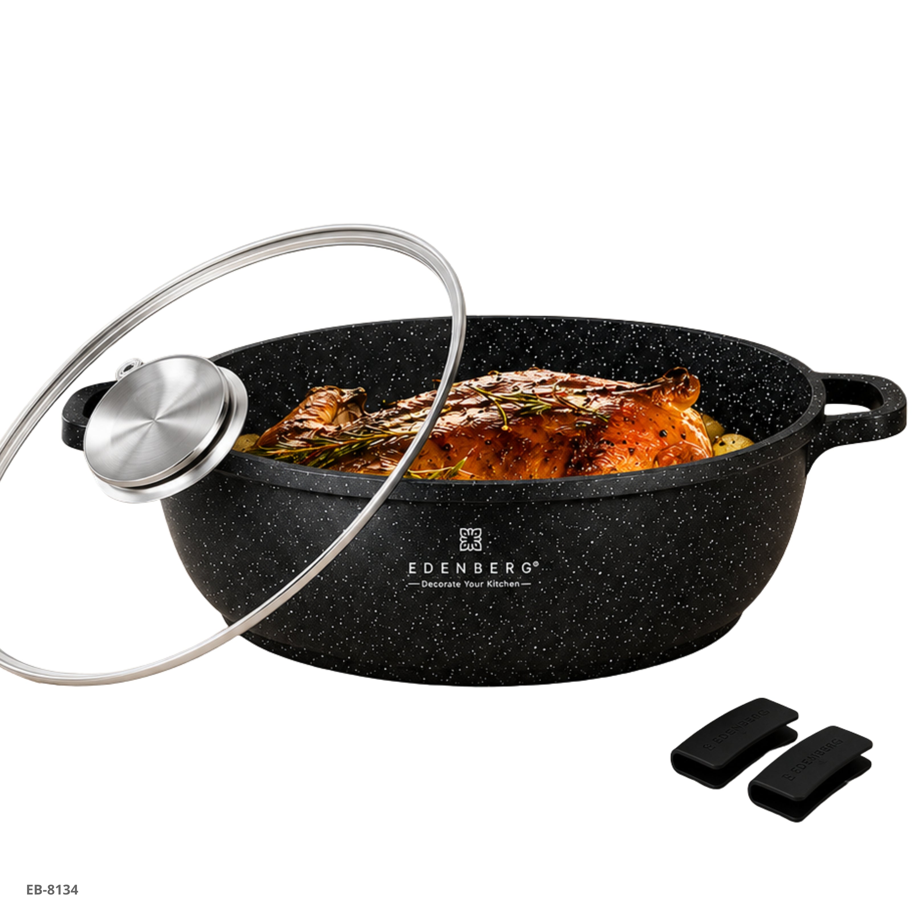 Cacerola Baja con Tapa de Vidrio 4.1 L (28 cm) Edenberg - Ref. EB-8134