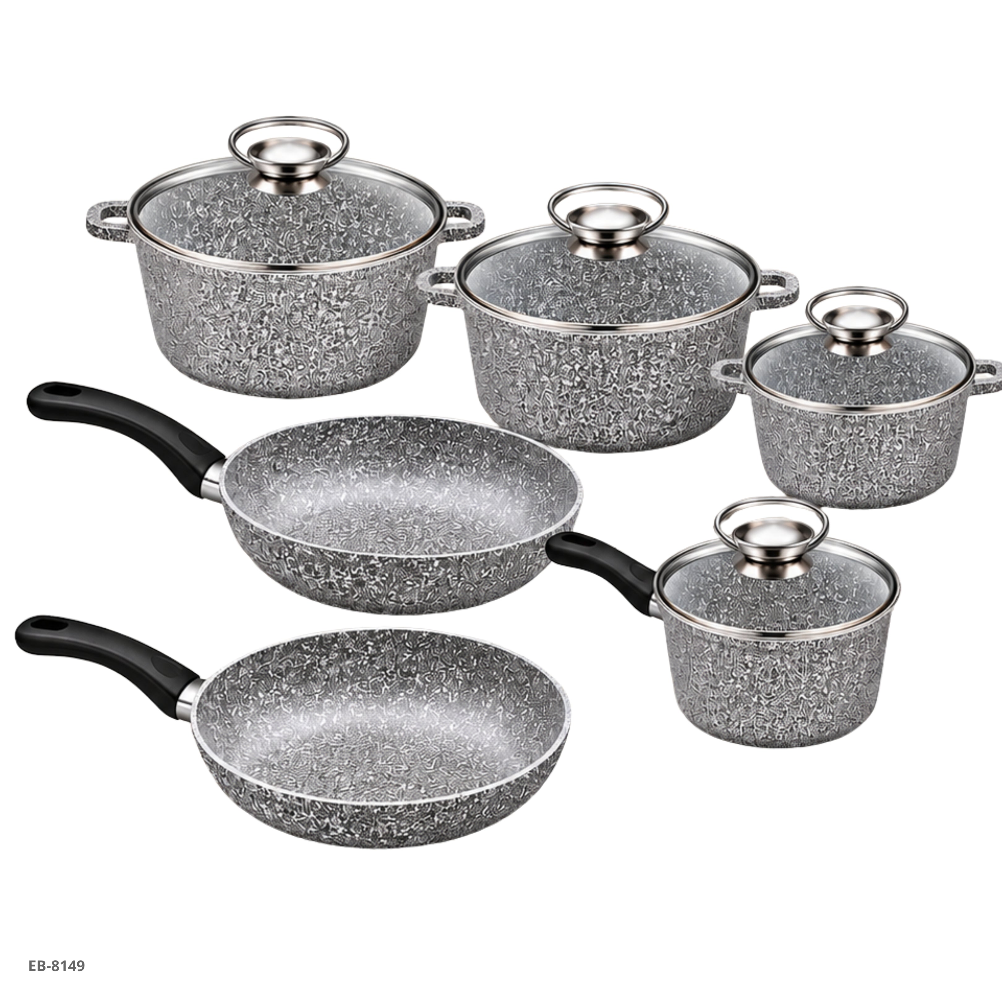 Set de Ollas y Sartenes 12 Piezas — Granito Edenberg - Ref. EB-8149