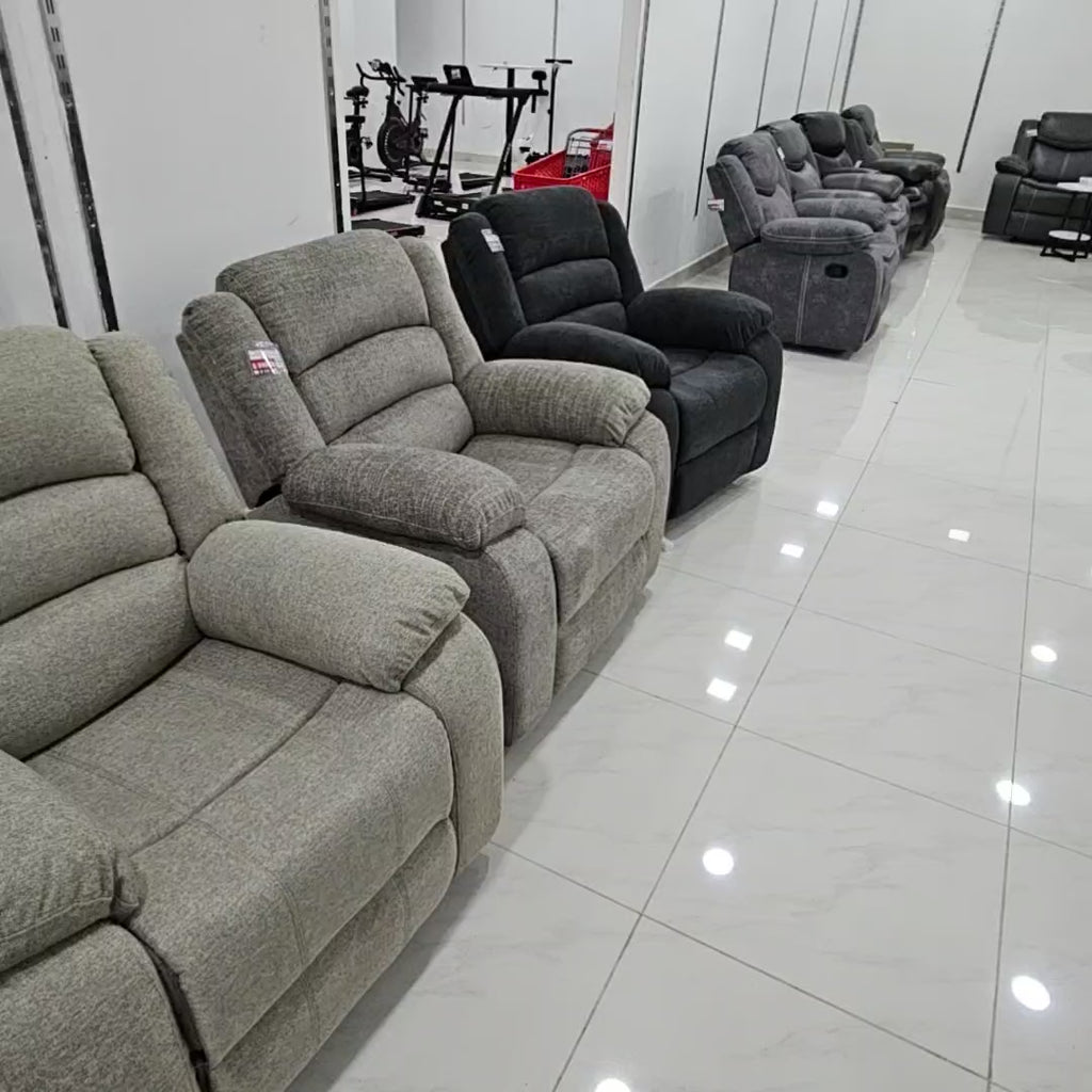 Juego de Sofá Reclinable 3-2-1 en Tela Beige Claro